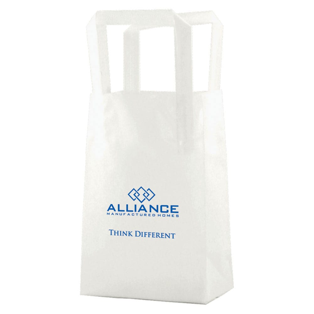 16 x 6 x 15 CLEAR FROSTED PLASTIC TOTE BAGS - 3.5 mil