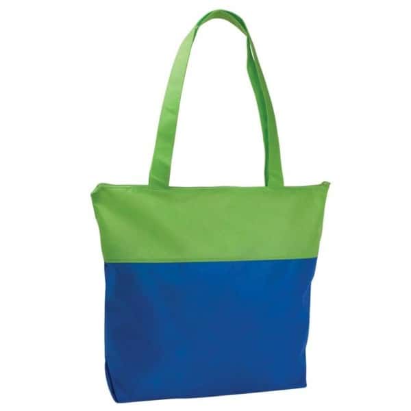 Two Tone Zippered Tote Bag - Image 6