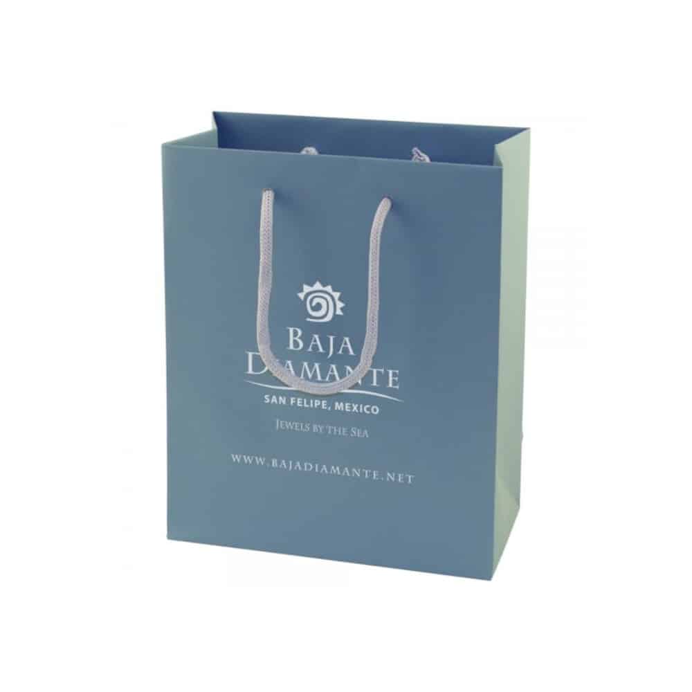 Laminated Paper Euro Tote Bags 100 Gift Bag Gloss White 8 x 4 x 10" Rope Handles