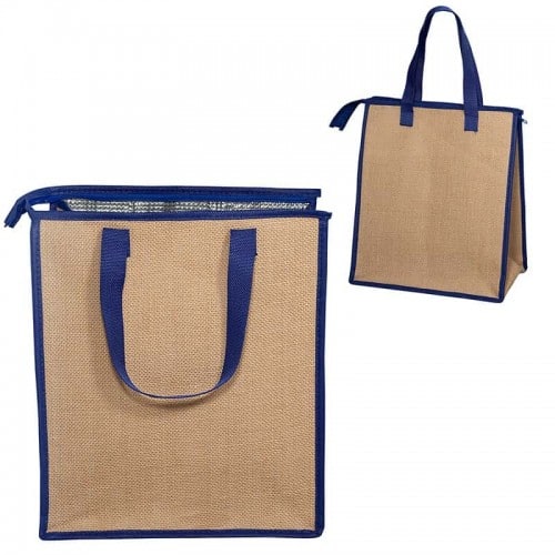 LOLOI Burlap Jute Eco Shopping Universal Tote Grocery, Beach Bag, Books  Blue