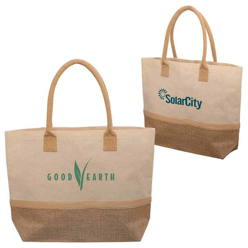 Laminated Jute and Canvas Tote